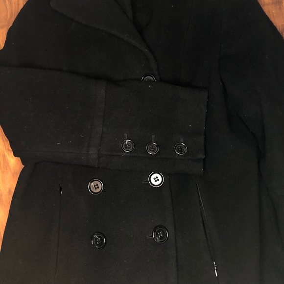 Jones New York double-breasted pea coat,black, size 12 - Picture 4 of 6